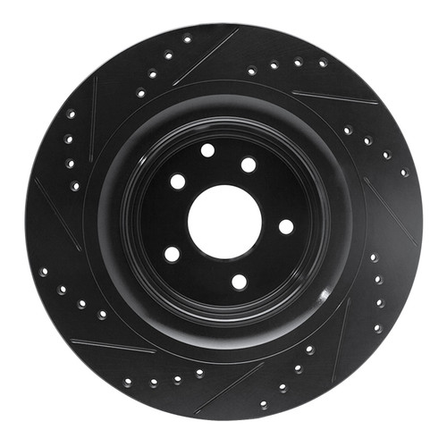 DFC Brake Rotor - Drilled and Slotted - Black 633-68013R