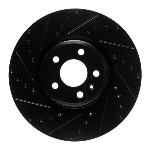 DFC Brake Rotor - Drilled and Slotted - Black 633-73083L