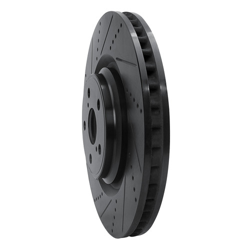 DFC Brake Rotor - Drilled and Slotted - Black 633-75031D