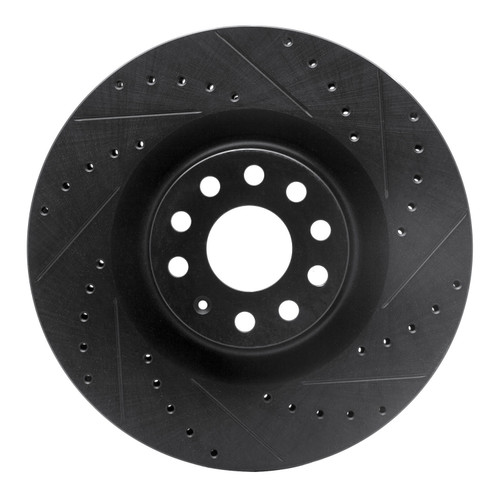 DFC Brake Rotor - Drilled and Slotted - Black 633-74029R