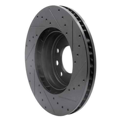 DFC Brake Rotor - Drilled and Slotted - Black 633-74049D