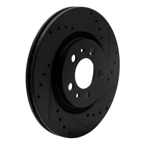 DFC Brake Rotor - Drilled and Slotted - Black 633-74016R