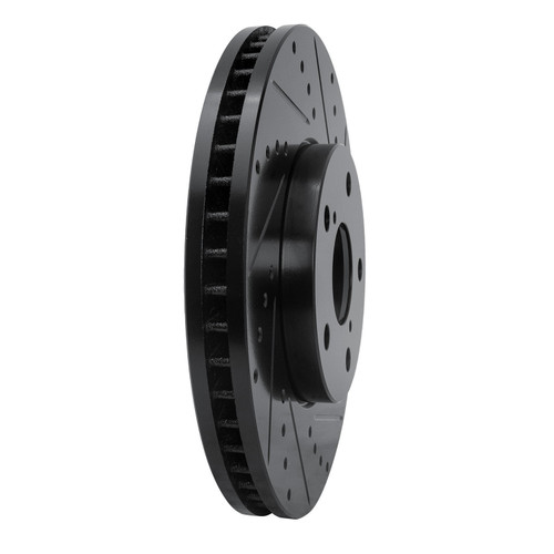 DFC Brake Rotor - Drilled and Slotted - Black 633-75005R