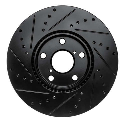 DFC Brake Rotor - Drilled and Slotted - Black 633-75005R