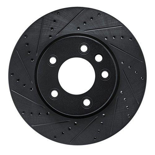 DFC Brake Rotor - Drilled and Slotted - Black 633-74050D