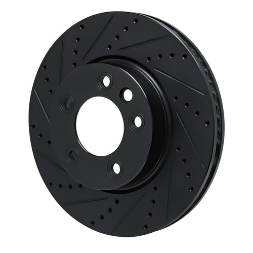 DFC Brake Rotor - Drilled and Slotted - Black 633-74050D