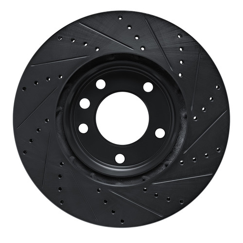 DFC Brake Rotor - Drilled and Slotted - Black 633-74050D