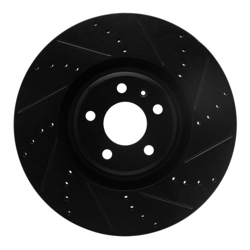 DFC Brake Rotor - Drilled and Slotted - Black 633-73064R