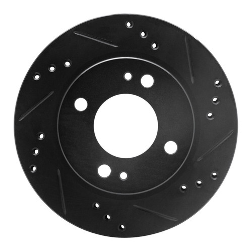 DFC Brake Rotor - Drilled and Slotted - Black 633-72045R