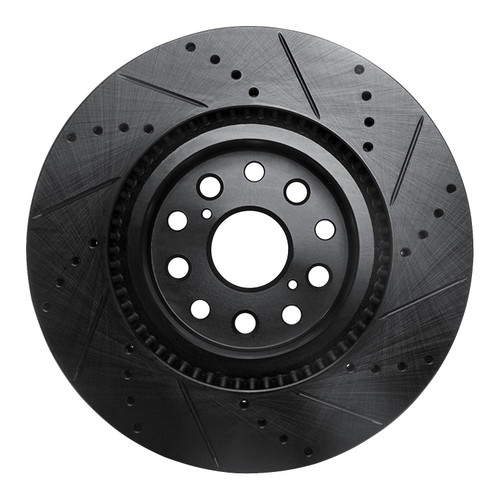 DFC Brake Rotor - Drilled and Slotted - Black 633-75017L