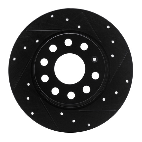DFC Brake Rotor - Drilled and Slotted - Black 633-74031R