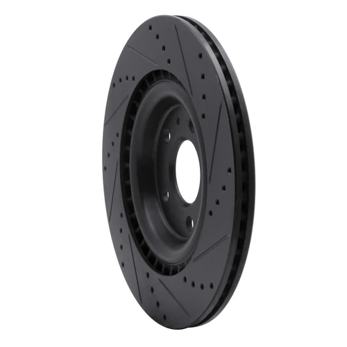 DFC Brake Rotor - Drilled and Slotted - Black 633-73066L