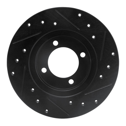 DFC Brake Rotor - Drilled and Slotted - Black 633-76006L