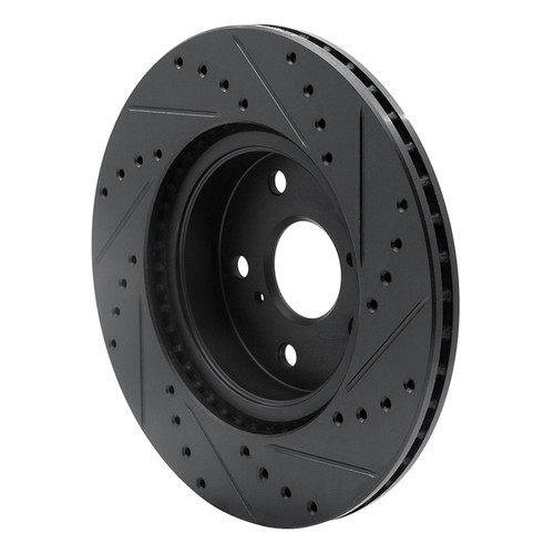 DFC Brake Rotor - Drilled and Slotted - Black 633-76028L