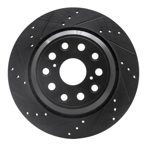 DFC Brake Rotor - Drilled and Slotted - Black 633-75018L