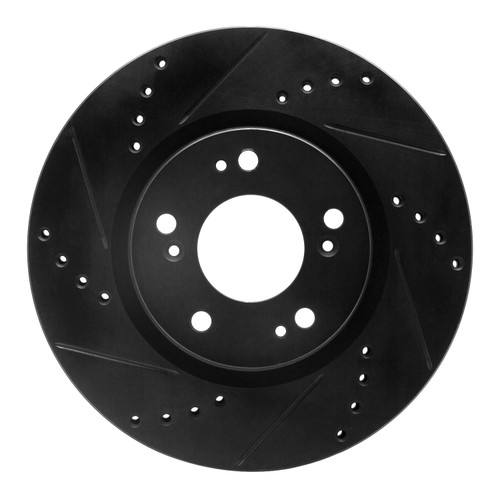 DFC Brake Rotor - Drilled and Slotted - Black 633-72037L