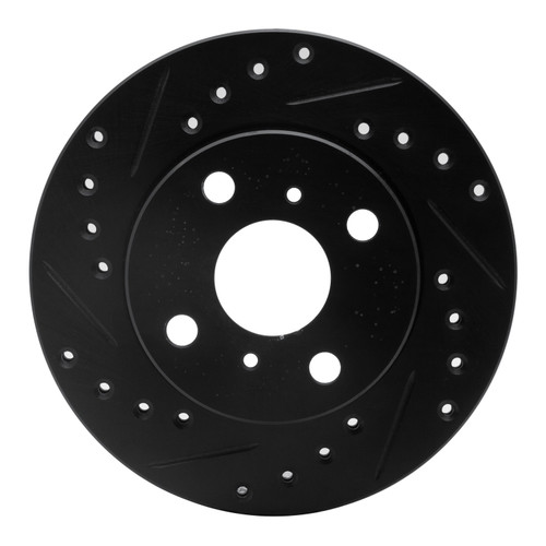 DFC Brake Rotor - Drilled and Slotted - Black 633-76049L