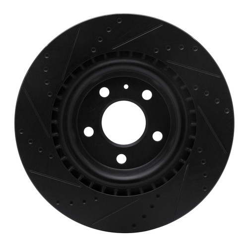 DFC Brake Rotor - Drilled and Slotted - Black 633-73066R
