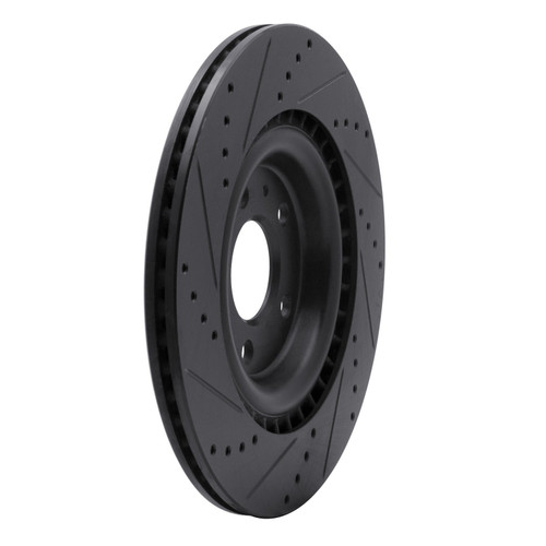 DFC Brake Rotor - Drilled and Slotted - Black 633-73066R