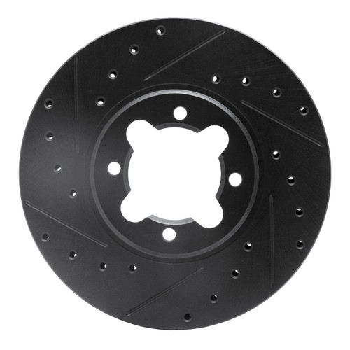 DFC Brake Rotor - Drilled and Slotted - Black 633-76013L