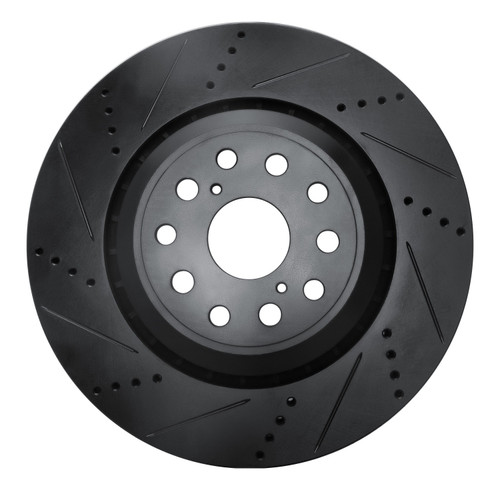 DFC Brake Rotor - Drilled and Slotted - Black 633-75019D