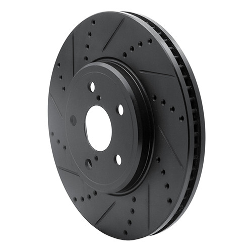 DFC Brake Rotor - Drilled and Slotted - Black 633-75009L