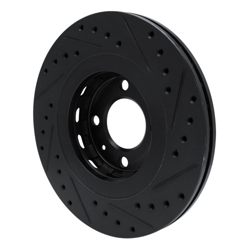DFC Brake Rotor - Drilled and Slotted - Black 633-74008L