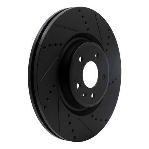 DFC Brake Rotor - Drilled and Slotted - Black 633-73067R