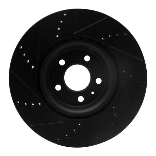 DFC Brake Rotor - Drilled and Slotted - Black 633-73067R