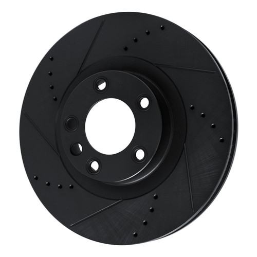 DFC Brake Rotor - Drilled and Slotted - Black 633-74056D
