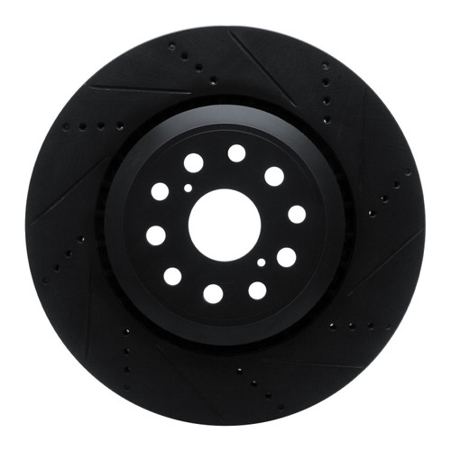 DFC Brake Rotor - Drilled and Slotted - Black 633-75020D