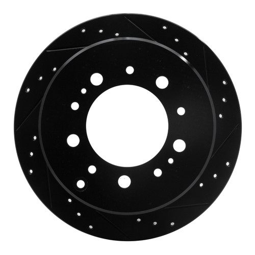 DFC Brake Rotor - Drilled and Slotted - Black 633-76113R