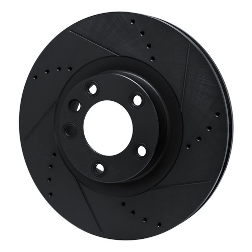 DFC Brake Rotor - Drilled and Slotted - Black 633-74057D