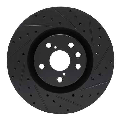 DFC Brake Rotor - Drilled and Slotted - Black 633-75055D