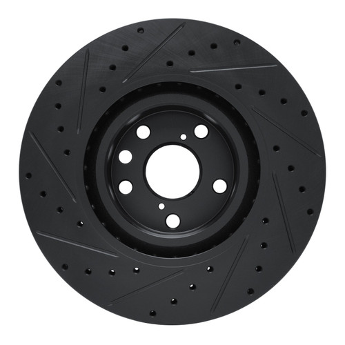 DFC Brake Rotor - Drilled and Slotted - Black 633-75055D