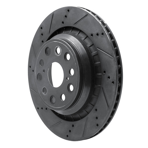 DFC Brake Rotor - Drilled and Slotted - Black 633-75021D