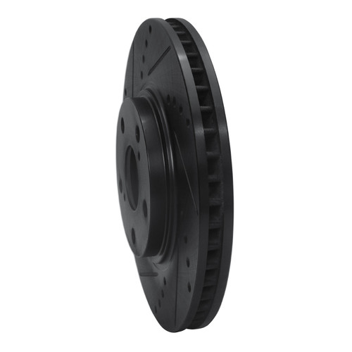 DFC Brake Rotor - Drilled and Slotted - Black 633-76055L