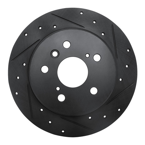 DFC Brake Rotor - Drilled and Slotted - Black 633-76114R