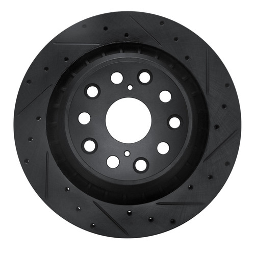 DFC Brake Rotor - Drilled and Slotted - Black 633-75022D
