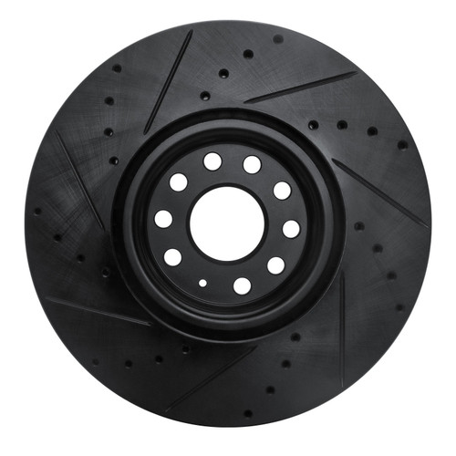 DFC Brake Rotor - Drilled and Slotted - Black 633-74058R