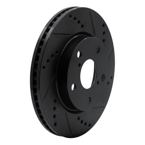 DFC Brake Rotor - Drilled and Slotted - Black 633-76135R