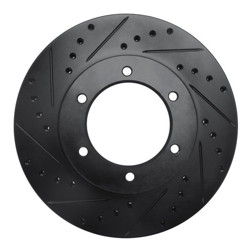 DFC Brake Rotor - Drilled and Slotted - Black 633-76115L