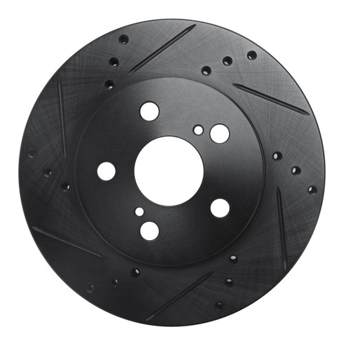 DFC Brake Rotor - Drilled and Slotted - Black 633-76151L