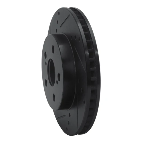 DFC Brake Rotor - Drilled and Slotted - Black 633-76151L