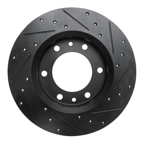 DFC Brake Rotor - Drilled and Slotted - Black 633-76095L