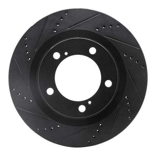 DFC Brake Rotor - Drilled and Slotted - Black 633-76136L