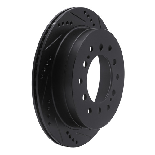 DFC Brake Rotor - Drilled and Slotted - Black 633-76127R