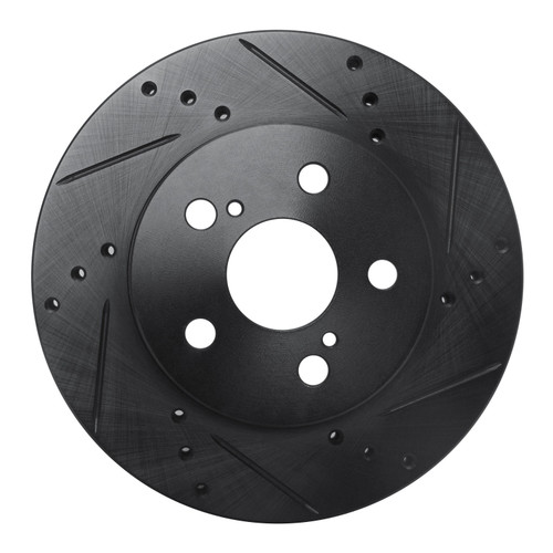 DFC Brake Rotor - Drilled and Slotted - Black 633-76151R