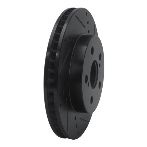DFC Brake Rotor - Drilled and Slotted - Black 633-76151R