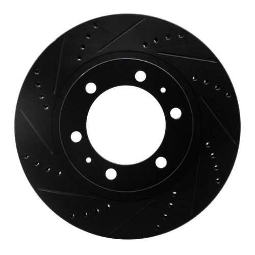 DFC Brake Rotor - Drilled and Slotted - Black 633-76128L